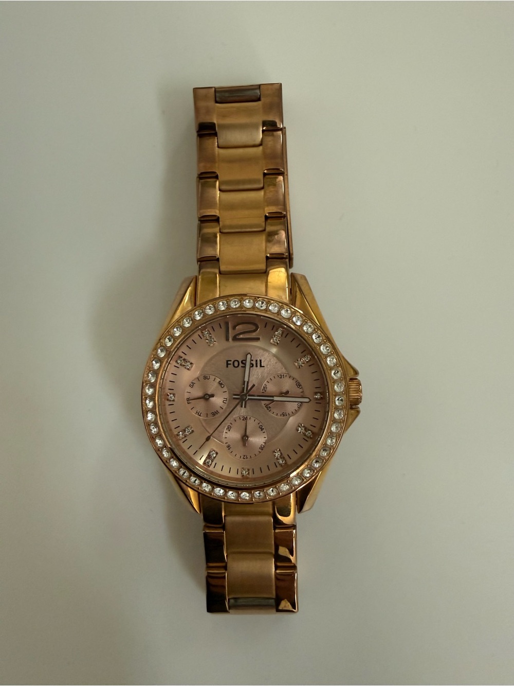 Fossil Women's Rose Gold Crystal Accent